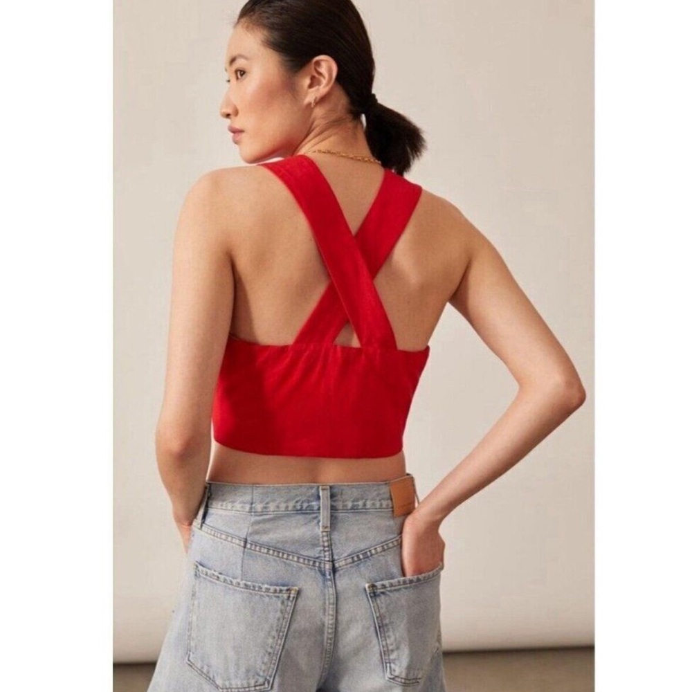 MARE MARE X ANTHROPOLOGIE RED VEST SUMMER VIBES - Picture 7 of 11